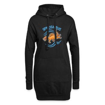 Dinosaurier Spinosaurus Comic Logo Schwimmer Dino - Hoodie-Kleid - Schwarz - Vorne