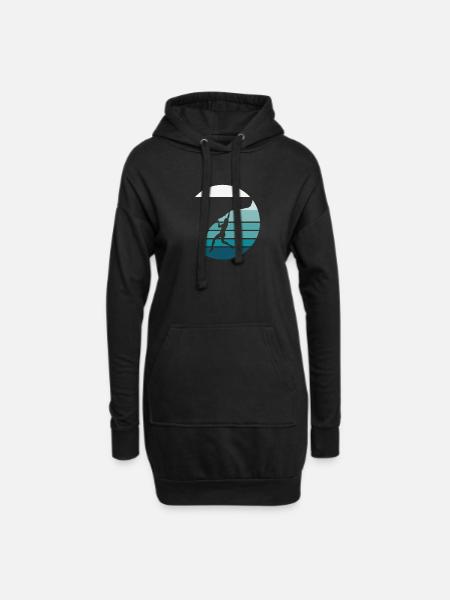 Retro Rock Climbing - Hoodie Dress - black