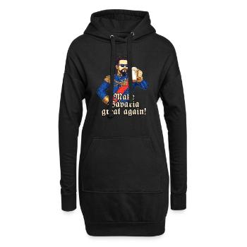 Make Bavaria great again - blauer König Ludwig - Hoodie-Kleid - Schwarz - Vorne