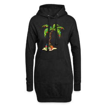 Paume de Noël - Sweat-shirt à capuche long Femme - noir - Devant