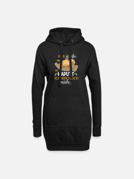 Faultier T-Shirt Sleep Der Kaffee ist Kaputt Sloth - Hoodie-Kleid - Schwarz