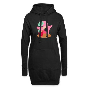 Flamingo Süß Mädchen - Sweat-shirt à capuche long Femme - noir - Devant