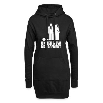 Just Married print, cadeau de bâillon pour jeunes mariés - Sweat-shirt à capuche long Femme - noir - Devant