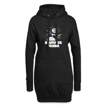 Drummer Panda Bär Musiker Drums Sticks Musik Band - Hoodie-Kleid - Schwarz - Vorne