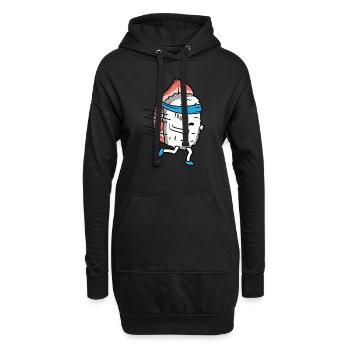 Sushi Running Sport Läufer Athlet - Hoodie-Kleid - Schwarz - Vorne