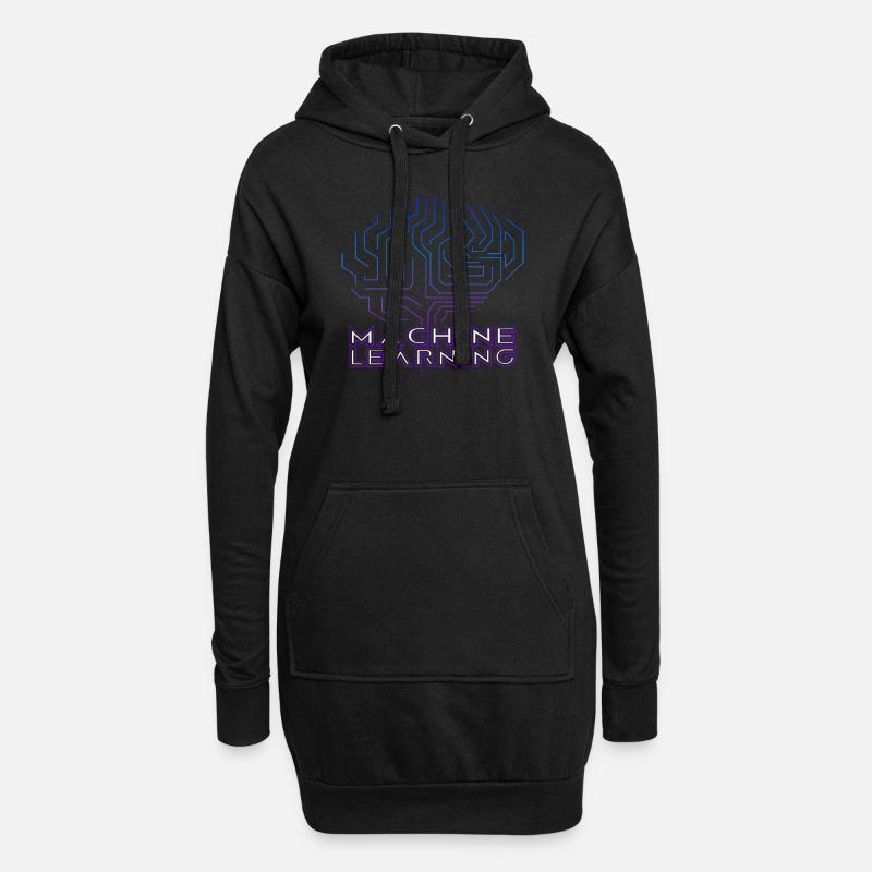 Machine Learning KI Künstliche Intelligenz - Hoodie-Kleid - Schwarz