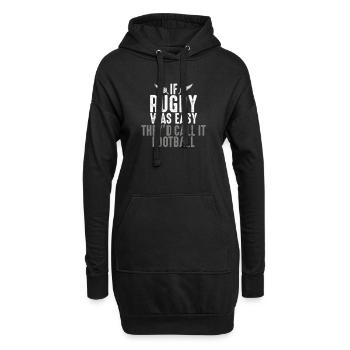 Drôle de joueur amateur de rugby - Sweat-shirt à capuche long Femme - noir - Devant