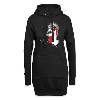 Jesus Christus Hockey Eishockey Team Sport Freak - Hoodie-Kleid - Schwarz - Vorne