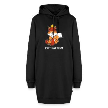 Winter Stricken Fuchs - Hoodie-Kleid - Schwarz - Vorne