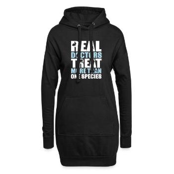 De vrais médecins traitent plus d'une espèce - Sweat-shirt à capuche long Femme - noir - Devant