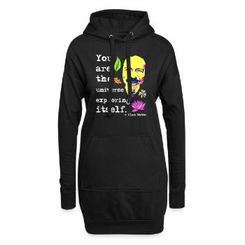 Vous êtes l’univers qui s’explore | Alan Watts - Sweat-shirt à capuche long Femme - noir - Devant
