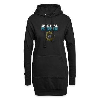 Meditierender buddhistischer spiritueller Gangsta - Hoodie-Kleid - Schwarz - Vorne