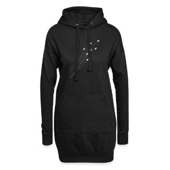 Pilot Bunte fliegende Jets Flugzeuge Flugzeuge - Hoodie-Kleid - Schwarz - Vorne