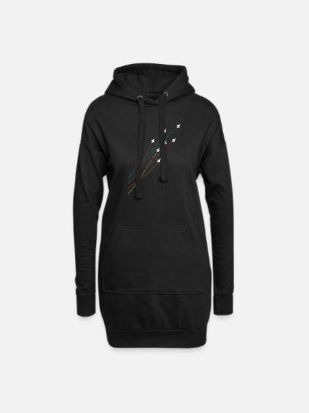 Pilot Bunte fliegende Jets Flugzeuge Flugzeuge - Hoodie-Kleid - Schwarz