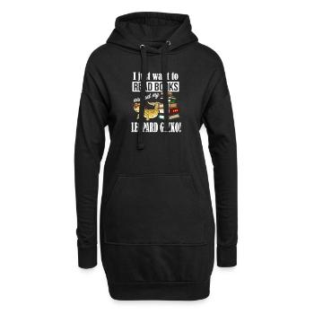 Leopardgecko - Hoodie-Kleid - Schwarz - Vorne