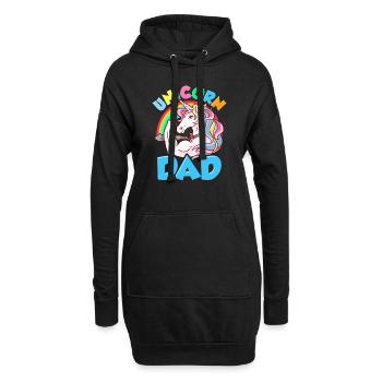 Awesome Einhorn Papa Coole Einhorn Väter - Hoodie-Kleid - Schwarz - Vorne