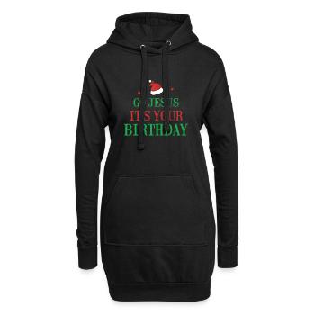 Allez Jésus c'est ton anniversaire - Sweat-shirt à capuche long Femme - noir - Devant