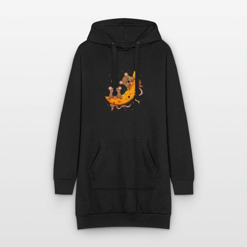 Mouse on cheese moon. Gift for cheese addict Hoodie Dress