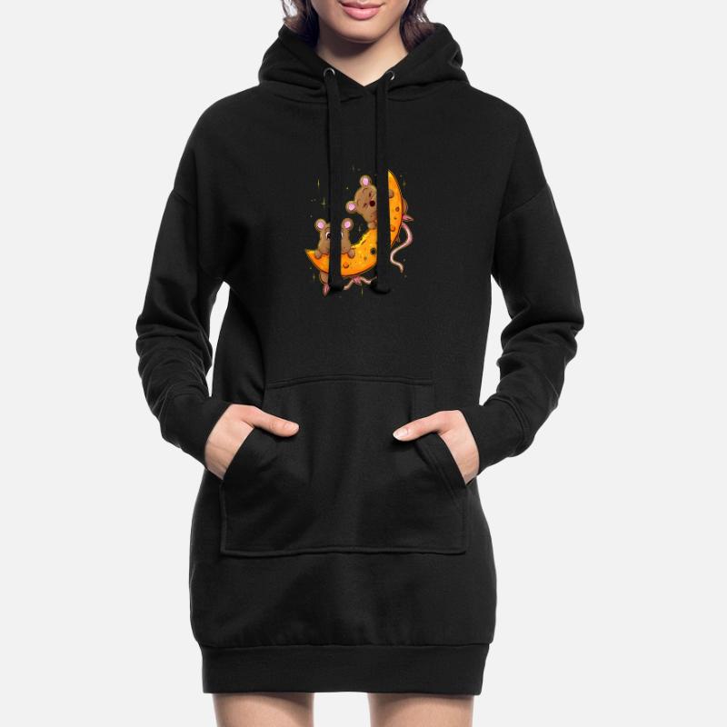 Mouse on cheese moon. Gift for cheese addict Hoodie Dress