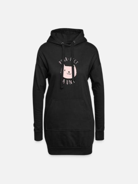 Purr-fect Aunt Gift Auntie Funny Cute Cat Lover - Hoodie-Kleid - Schwarz