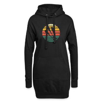 Clubs de jonglerie jongleurs vintage rétro - Sweat-shirt à capuche long Femme - noir - Devant