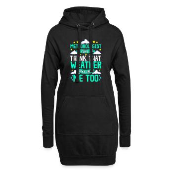 Météorologiste, je pense que le temps parle de moi - Sweat-shirt à capuche long Femme - noir - Devant