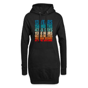 13 ans d'être génial 13e cadeau d'anniversaire 1er - Sweat-shirt à capuche long Femme - noir - Devant