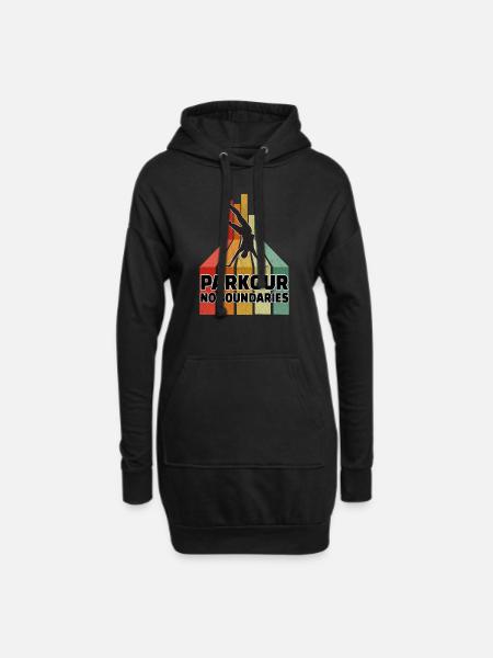 Parkour ohne Grenzen - Hoodie-Kleid - Schwarz