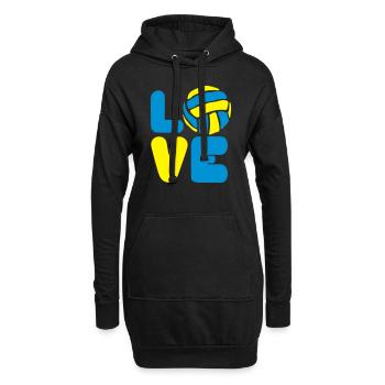 volleyball waterpolo love wort liebt Sport - Hoodie-Kleid - Schwarz - Vorne
