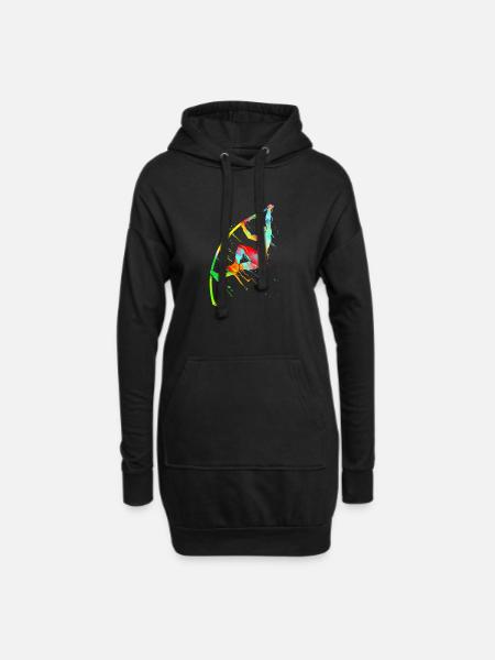 Stabhochsprung Leichtathletik Stabspringer - Hoodie-Kleid - Schwarz