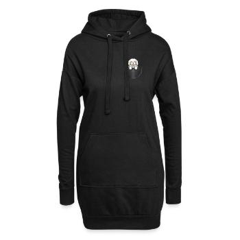 Chien bichon havanais dans la poche de poitrine - Sweat-shirt à capuche long Femme - noir - Devant