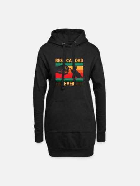 Best Cat Dad Ever - Hoodie Dress - black
