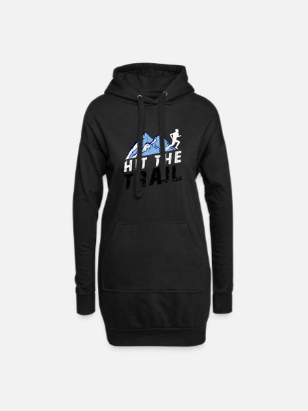 Coureur de course à pied HIt The Trail - Sweat-shirt à capuche long Femme - noir