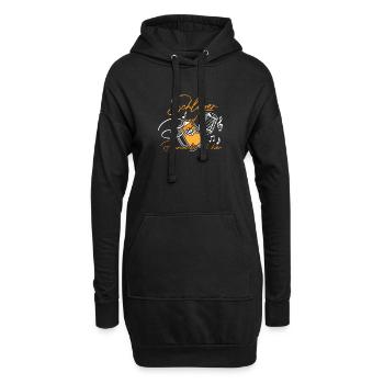 Schlager Und Bier Darum Bin Ich Hier Schlagerparty - Hoodie-Kleid - Schwarz - Vorne