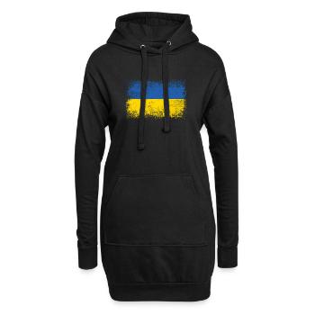 Ukraine Drapeau vintage drapeau armoiries - Sweat-shirt à capuche long Femme - noir - Devant