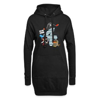 Pirate garçon anniversaire 4 ans - Sweat-shirt à capuche long Femme - noir - Devant