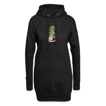 Dragon kawaii - Sweat-shirt à capuche long Femme - noir - Devant