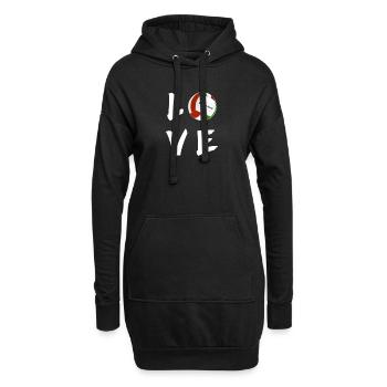 love volleyball Volleyballfeld volleyballer i love - Hoodie-Kleid - Schwarz - Vorne
