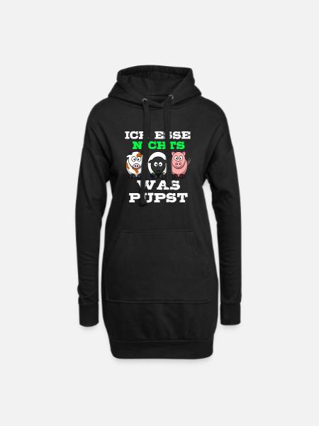 Vegetarier Vegetarierin vegetarisch fleischlos - Hoodie-Kleid - Schwarz