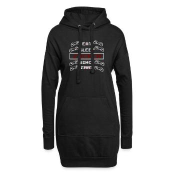Funny Eat Sleep Zocken Depuis 2005 idée cadeau - Sweat-shirt à capuche long Femme - noir - Devant