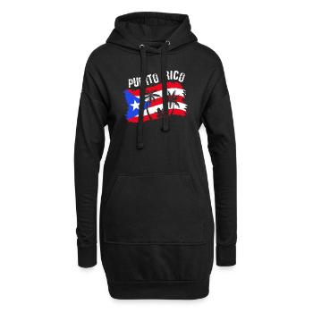 Distressed Style Puerto Rico Frosch Geschenk Design - Hoodie-Kleid - Schwarz - Vorne