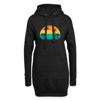 Palmiers, soleil, voyage exotique - Sweat-shirt à capuche long Femme - noir - Devant