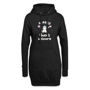 Top Fun spricht fließend Unicorn Fun Design - Hoodie-Kleid - Schwarz - Vorne