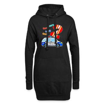 PolizeiAuto 2 - Hoodie-Kleid - Schwarz - Vorne