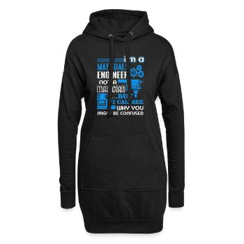 Materialingenieur Ich bin ein Materialingenieur - Hoodie-Kleid - Schwarz - Vorne