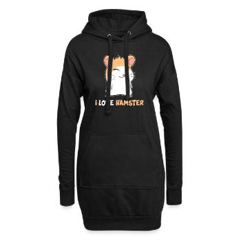 Ich Liebe Hamster Haustier - Hoodie-Kleid - Schwarz - Vorne