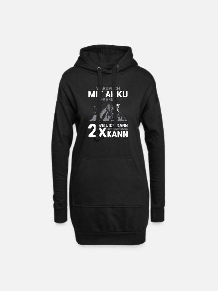 Warum ich mit Akku fahre Fahrrad MTB Radfahrer - Hoodie-Kleid - Schwarz