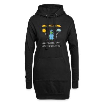 Wetterfrosch Frosch Wetterbericht Spruch - Hoodie-Kleid - Schwarz - Vorne