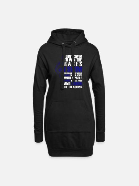 Lustiges Geschenk für Schwimmer - Hoodie-Kleid - Schwarz