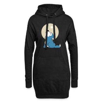 Baby Wolf Mond - Hoodie-Kleid - Schwarz - Vorne